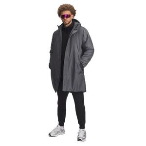 UA Under Armor Men’s Storm Insulated Bench Coat Size Medium Castlerock Gray Hood